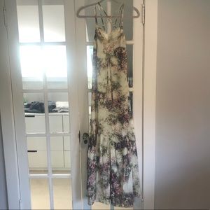 Delightful floral prairie empire waist maxi dress